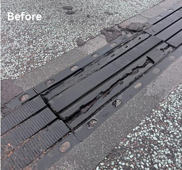 Before A406 expansion joint intervention