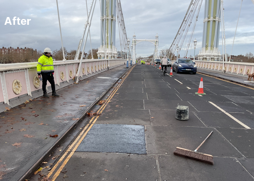 Albert Bridge repair area after Elastomac installation