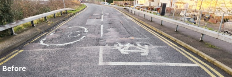 Before Elastomac repair at Dickerage Lane