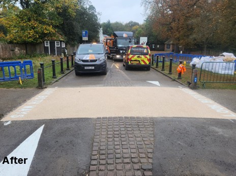 Completed high friction surfacing at Richmond Park