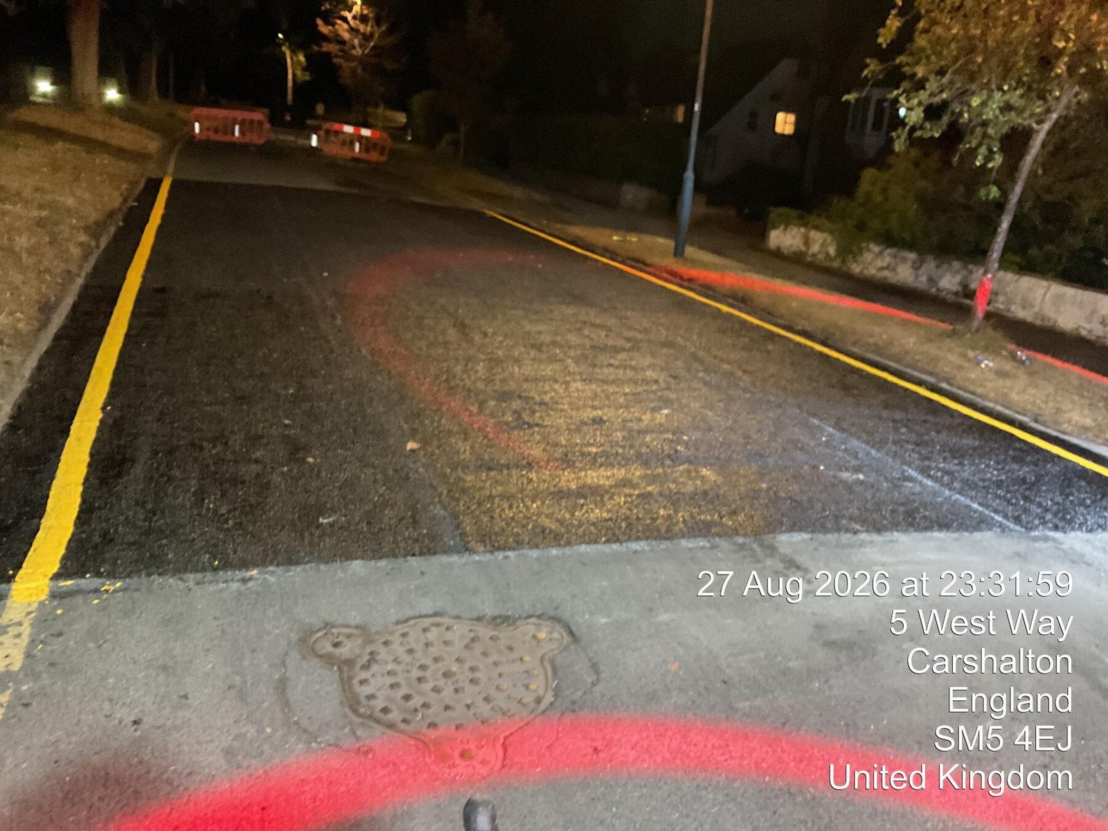 Completed full-width Elastomac carriageway repair at West Way Sutton