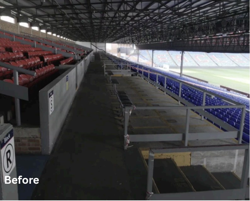 Before MMA road marking installation at Selhurst Park