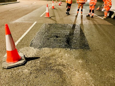 Deep pothole repair for HGV and freight route surface failure