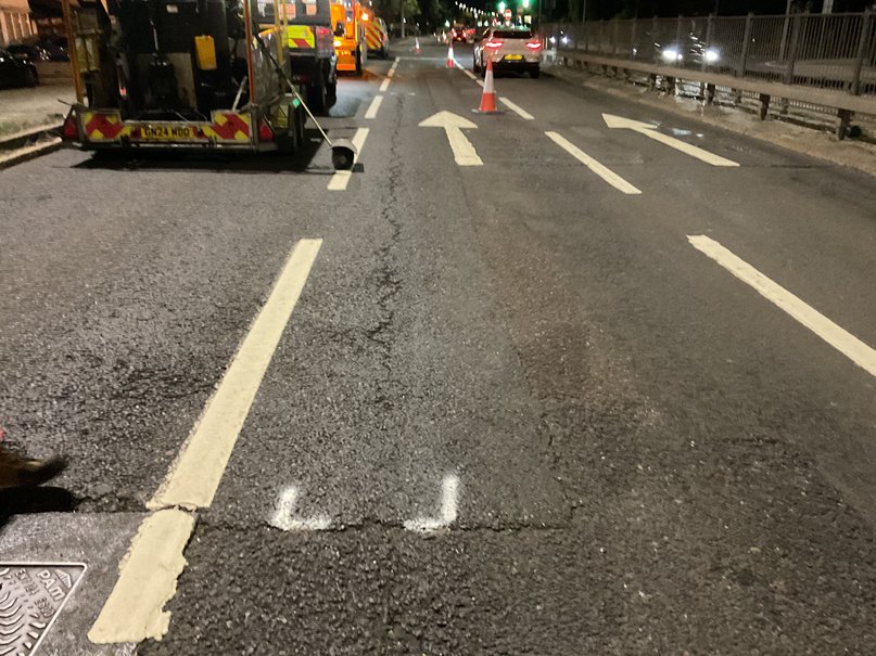 Early stage road cracking before pothole formation in Kent
